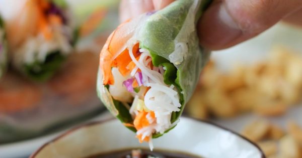 Shrimp Spring Rolls With Hoisin Peanut Dip Damn Delicious