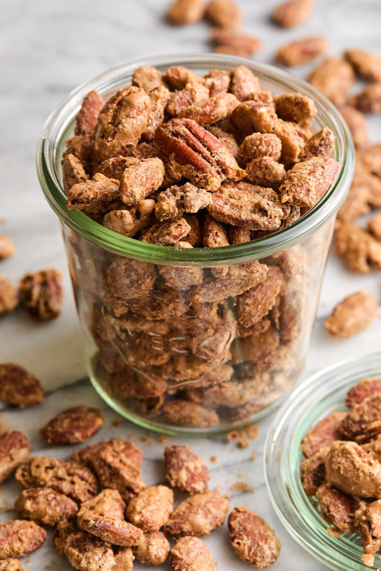 Cinnamon Sugar Candied Nuts - You won't believe how easy this is to make, and it's the perfect budget-friendly gift for family and friends!