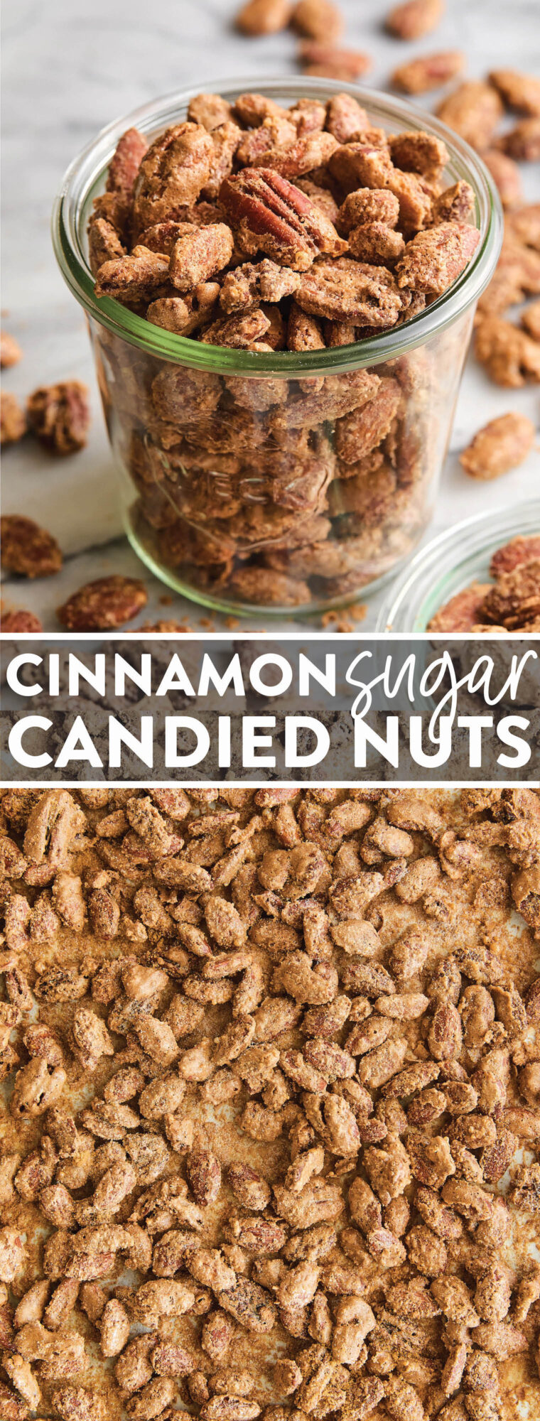 Cinnamon Sugar Candied Nuts - You won't believe how easy this is to make, and it's the perfect budget-friendly gift for family and friends!