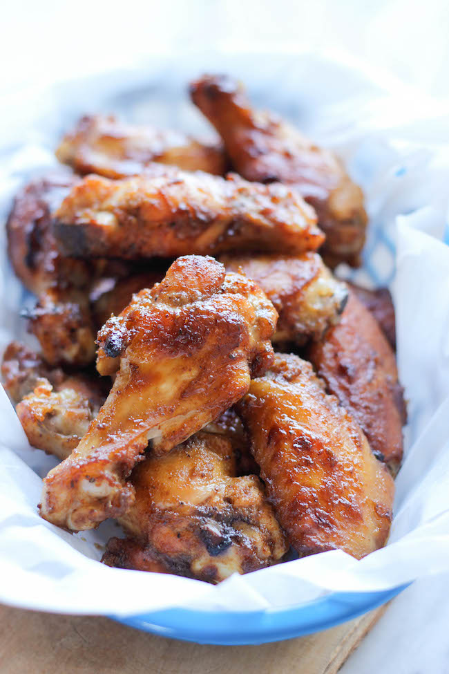 Baked Apple Butter Brown Sugar Wings - These wings are sweetened with apple butter and finished with Sriracha for a spicy kick!