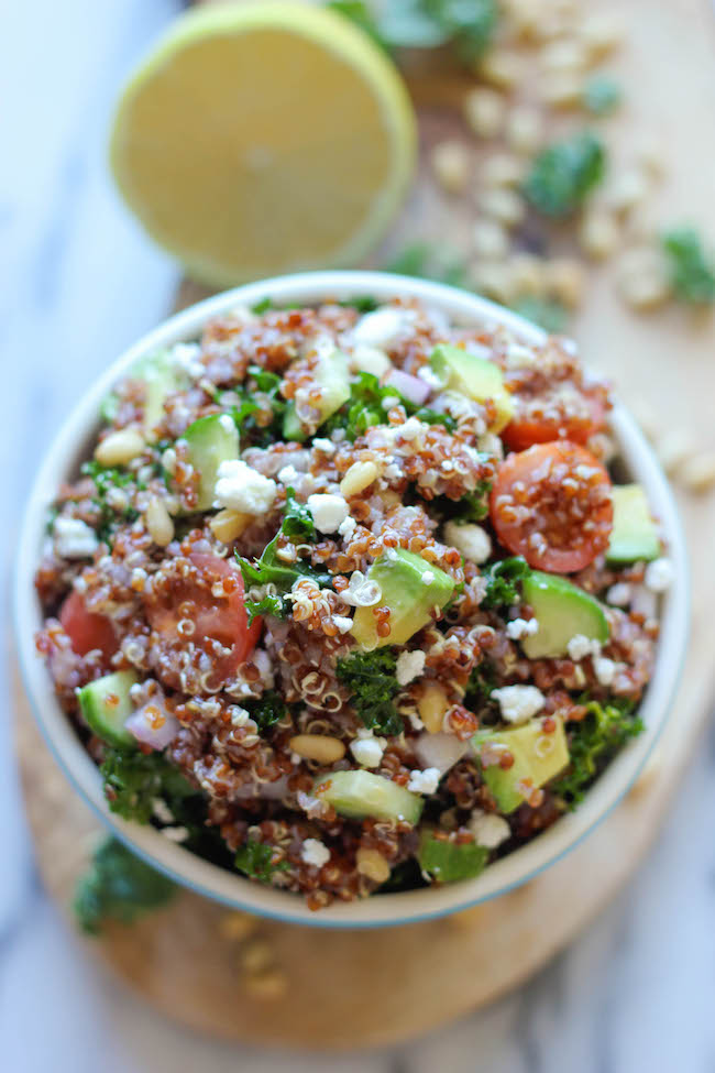 Greek Quinoa and Avocado Salad - A quick and easy Greek-inspired quinoa salad, perfect for Meatless Monday or any other day of the week!
