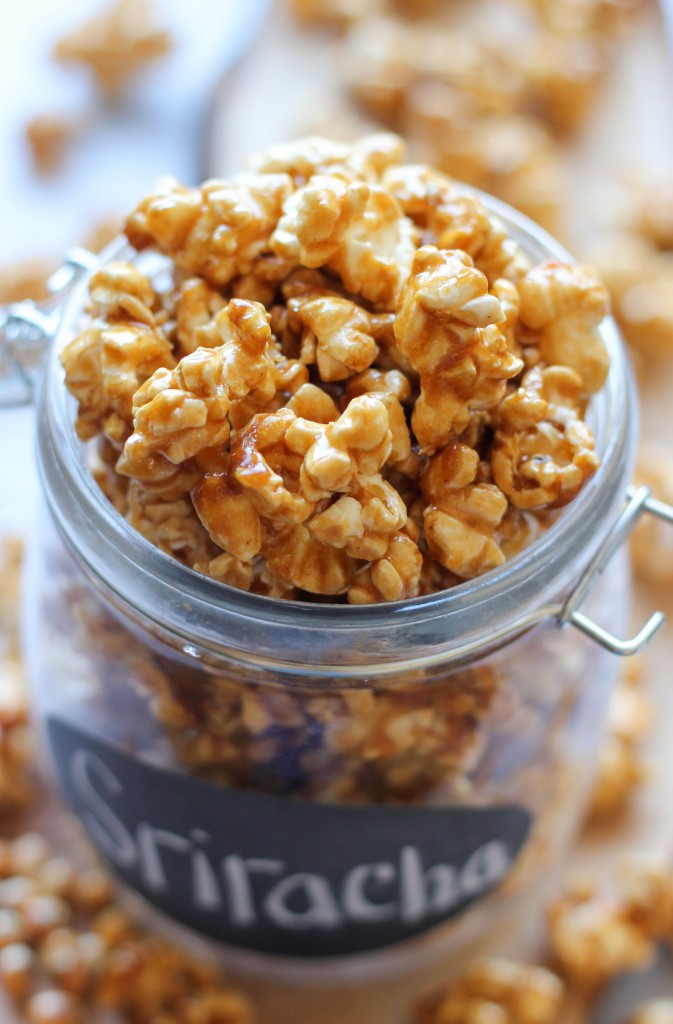 Sriracha Caramel Corn - This is the perfect balance of crunchy, sweet, caramel perfection with a wonderful kick of subtle heat!