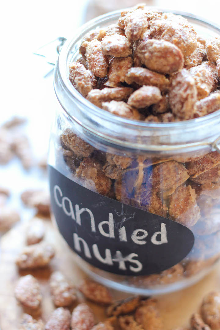 Cinnamon Sugar Candied Nuts - You won't believe how easy this is to make, and it's the perfect budget-friendly gift for family and friends!