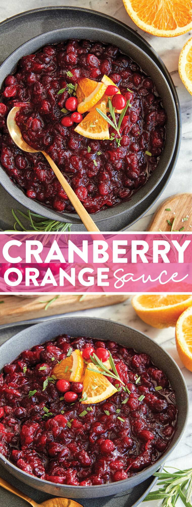Cranberry Orange Sauce - Skip the canned cranberry sauce and make it right at home. It is embarrassingly easy with just 3 ingredients!