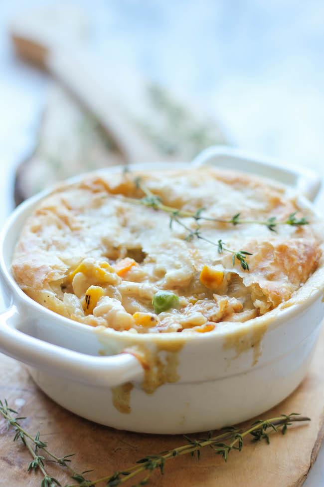 Leftover Thanksgiving Turkey Pot Pie - An easy, no-fuss comforting pot pie using leftovers and ingredients that you already have on hand!