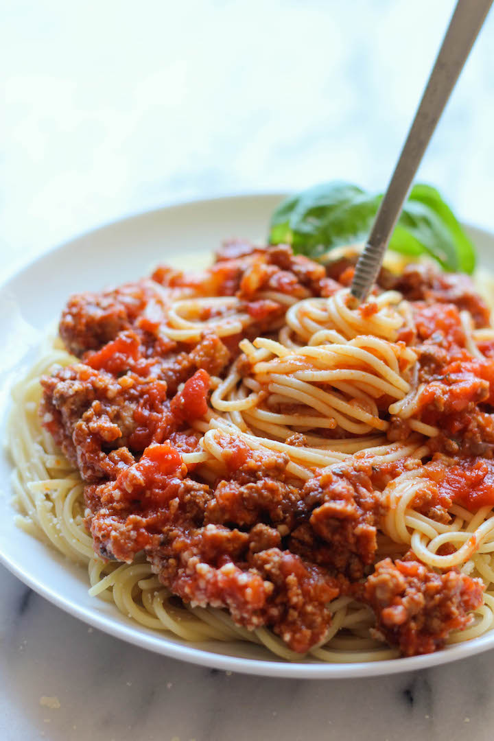 Slow Cooker Spaghetti with Meat Sauce