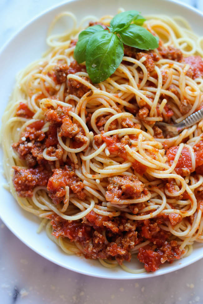 Slow Cooker Spaghetti with Meat Sauce