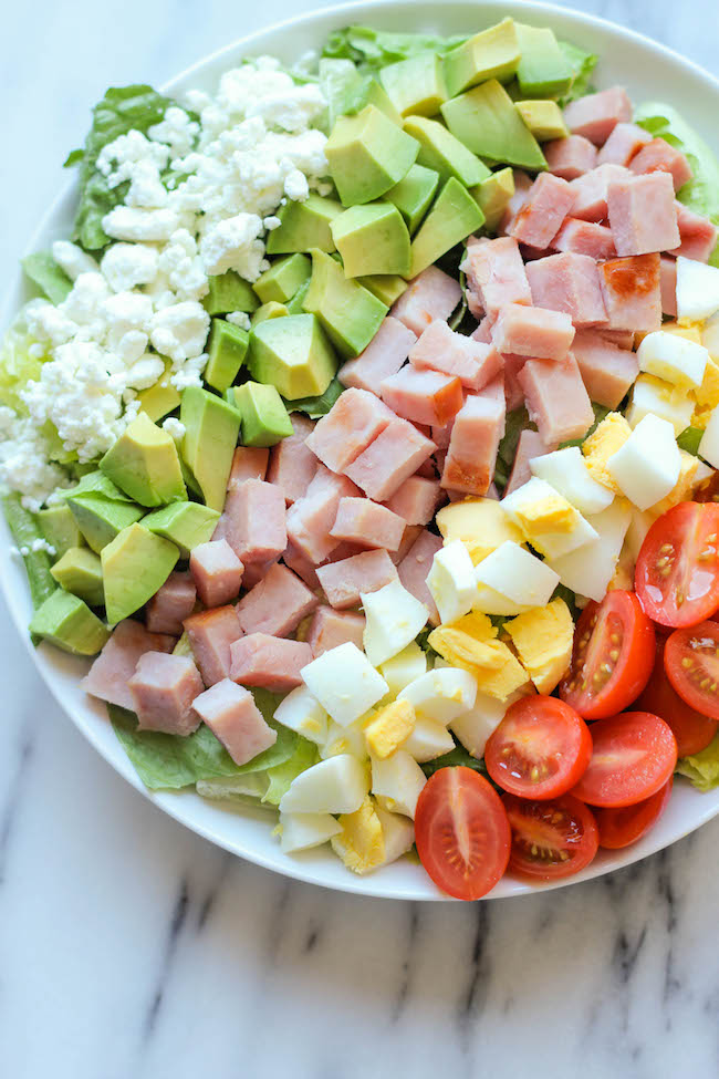 Leftover Thanksgiving Ham Cobb Salad - Damn Delicious