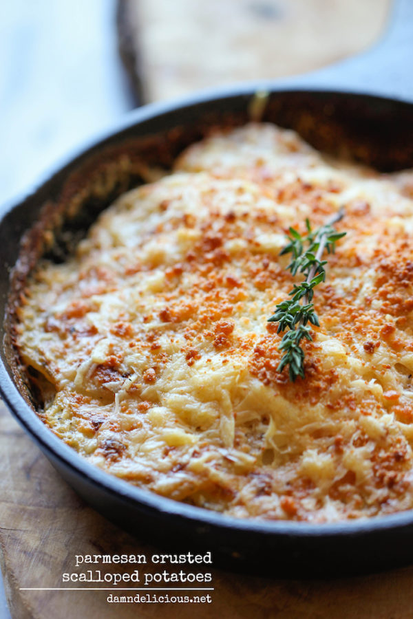 Parmesan Crusted Scalloped Potatoes - Damn Delicious