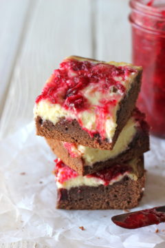 Cranberry Sauce Cheesecake Brownies
