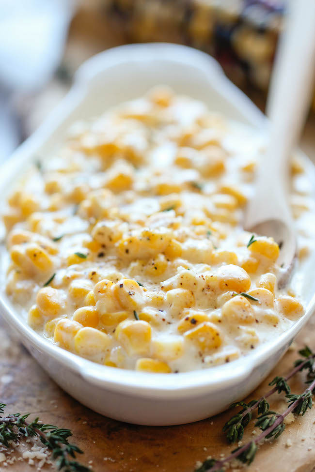 Slow Cooker Creamed Corn - So rich and creamy, and unbelievably easy to make with just 5 ingredients. It does not get easier than that!