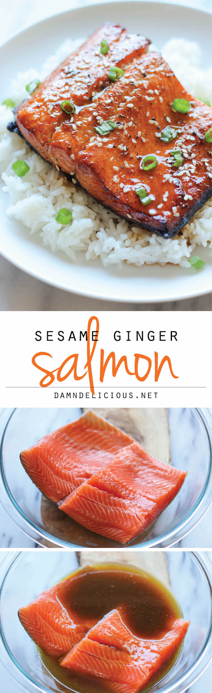 Sesame Ginger Salmon - A super easy salmon dish bursting with so much flavor, and it's hearty-healthy too!