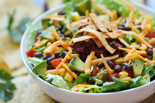 Taco Salad - All the flavors of a taco in a healthy salad with a refreshing, tangy lime vinaigrette!