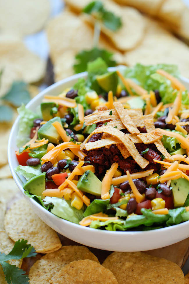 Taco Salad - All the flavors of a taco in a healthy salad with a refreshing, tangy lime vinaigrette!