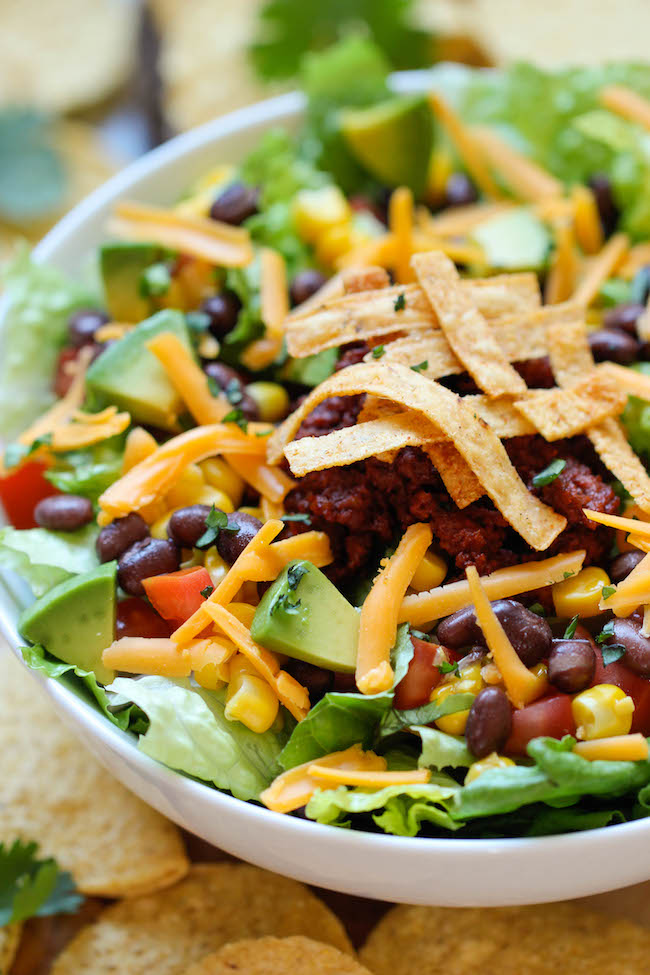 Taco Salad - All the flavors of a taco in a healthy salad with a refreshing, tangy lime vinaigrette!