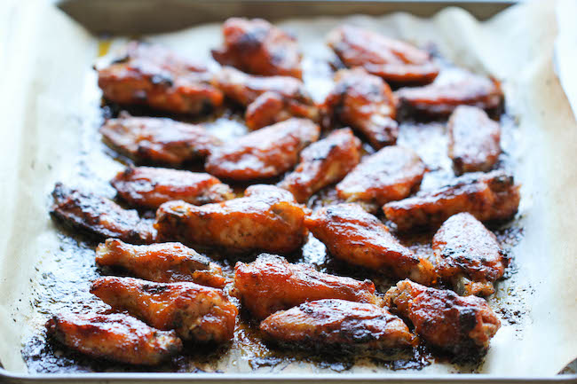 Baked Honey Sriracha Wings - An amazing combination of sweetness and spiciness in every bite, and they're baked to crisp perfection!