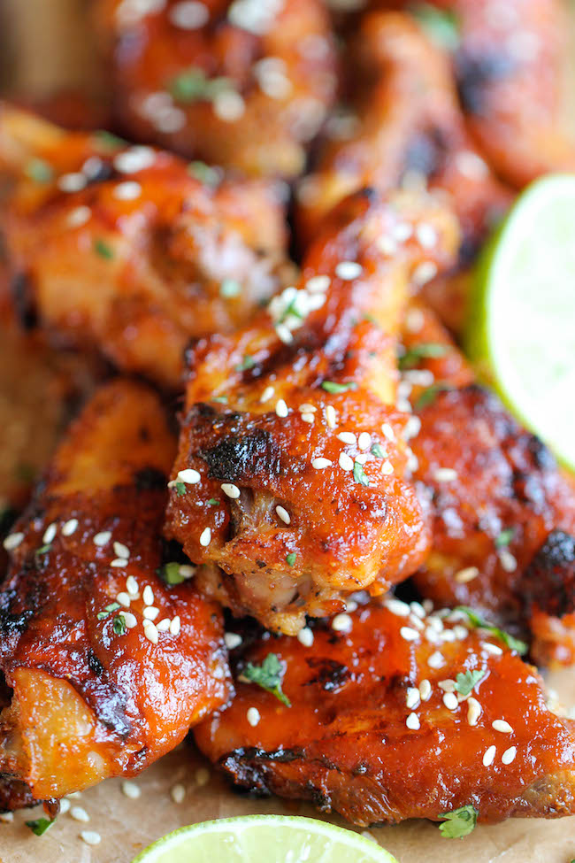 Try these Honey Sriracha Hot Chili Sauce Wings for your next game day , wings