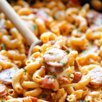 One Pot Andouille Sausage Skillet Pasta - Damn Delicious