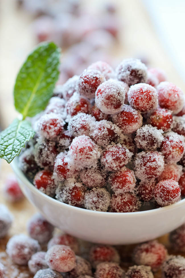 Easy Sugared Cranberries - Just a Taste