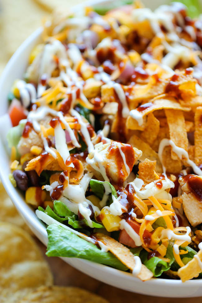 BBQ Chicken Salad - This healthy, flavorful salad comes together so quickly, and it is guaranteed to be a hit with your entire family!