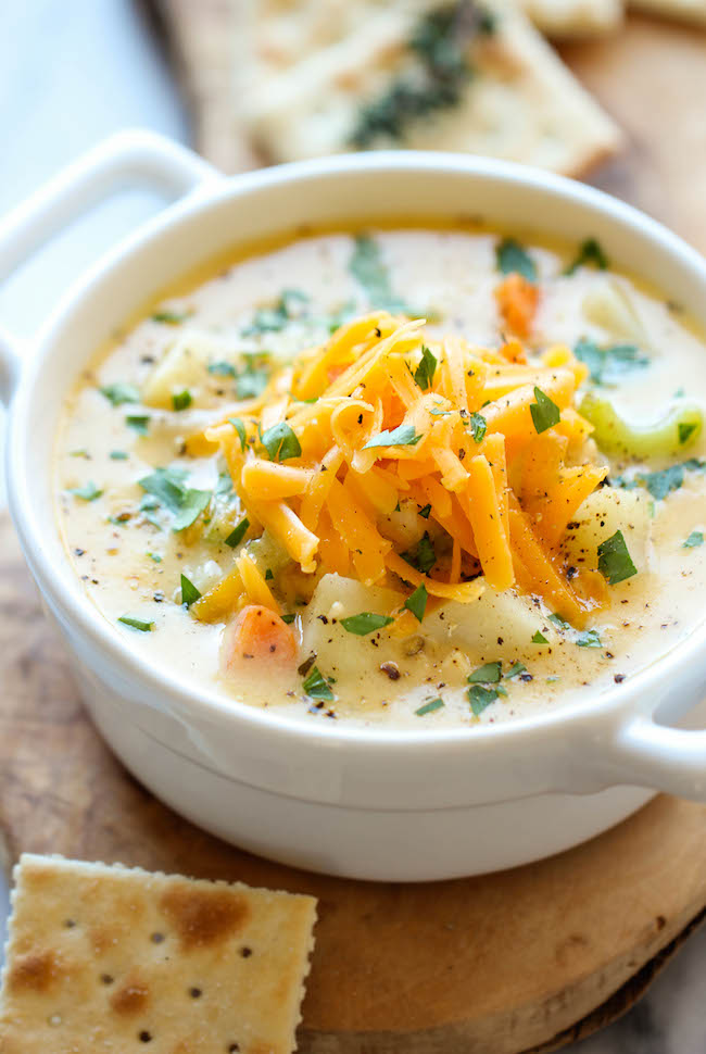 Chicken and Potato Chowder - Just like mom's comforting chicken noodle soup, but it's even creamier and loaded with cheesy goodness!