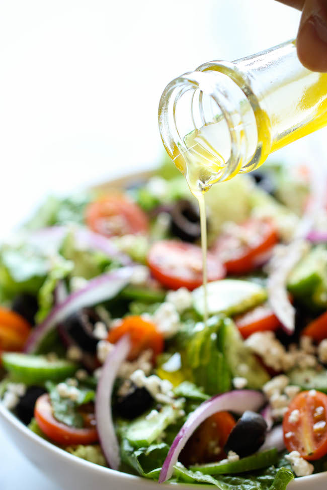 Greek Salad - This healthy Greek salad is absolutely amazing when tossed in a light and refreshing lemon vinaigrette!