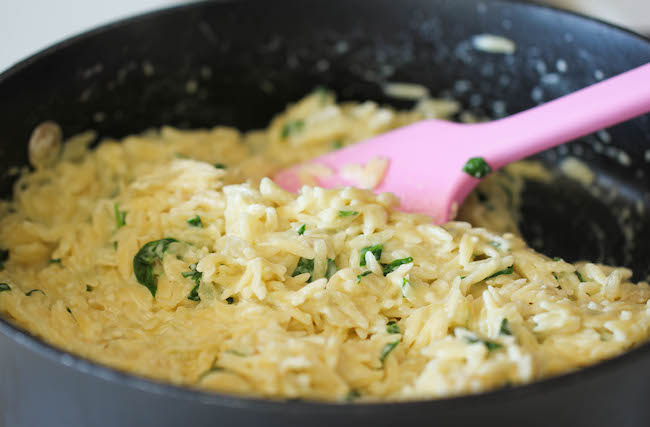 Parmesan and Spinach Orzo - This creamy orzo dish is a wonderful side or light main dish, and it's sure to be a hit with the entire family!