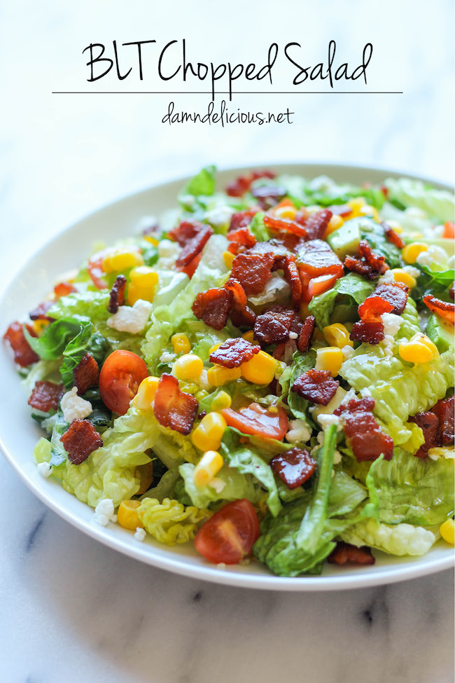 BLT Chopped Salad - All the goodness of a BLT in a healthy salad form with a refreshing lime vinaigrette!