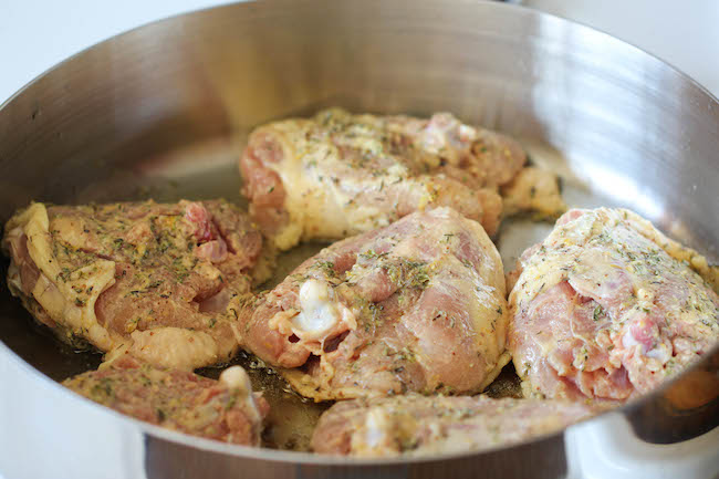 Pan Roasted Lemon Chicken - These chicken thighs are amazingly crisp and flavorful, and you won't believe how easy this is to make!