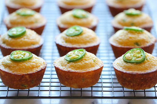Jalapeno Cornbread Muffins - These sweet, crumbly muffins are unbelievably easy to make and incredibly addicting!