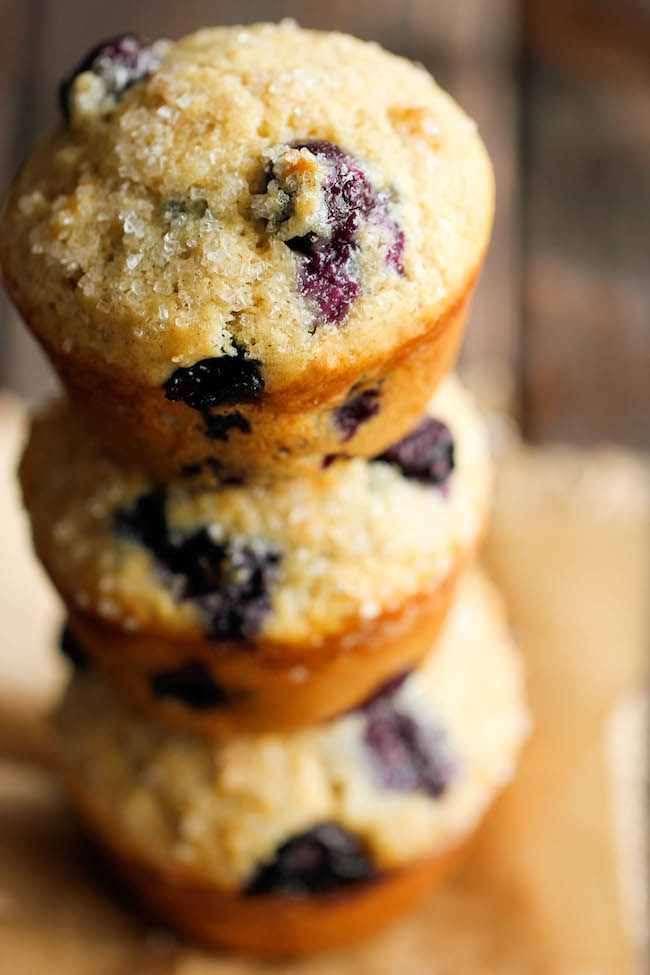 Blueberry Vanilla Muffins - These light and airy muffins are loaded with juicy blueberries and extra vanilla goodness!