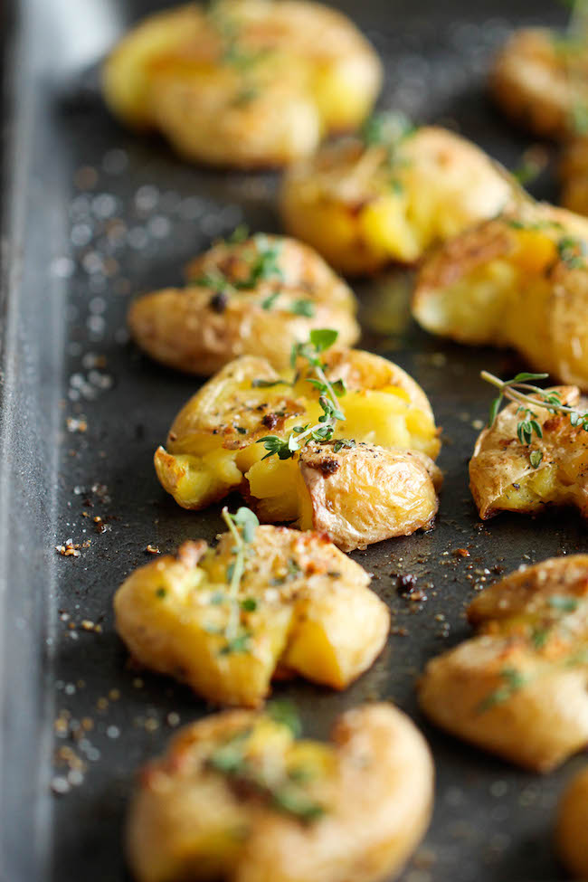 Garlic Smashed Potatoes - Damn Delicious