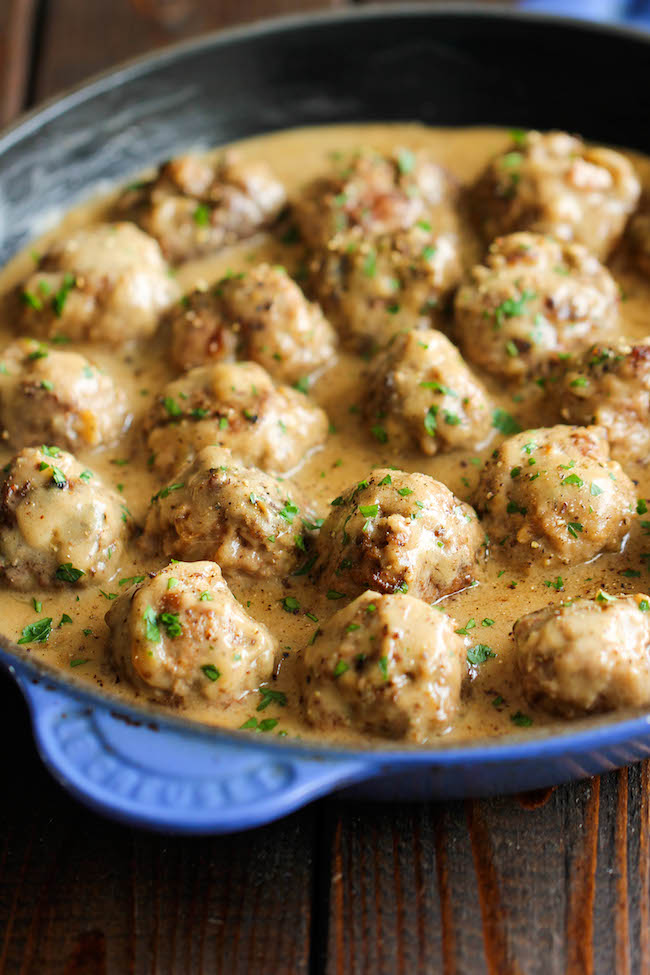 Swedish Meatballs - Nothing beats homemade meatballs smothered in a creamy gravy sauce, and yes, they taste so much better than the IKEA version!