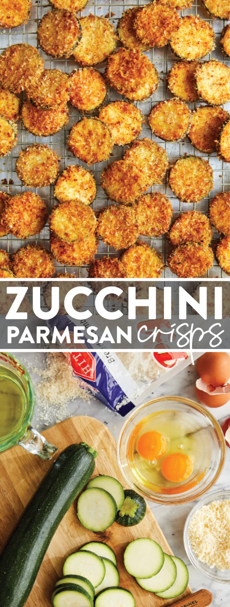 Zucchini Parmesan Crisps - Perfectly golden brown parmesan-crusted zucchini slices (to use up all that summer zucchini!). So crispy, so good!