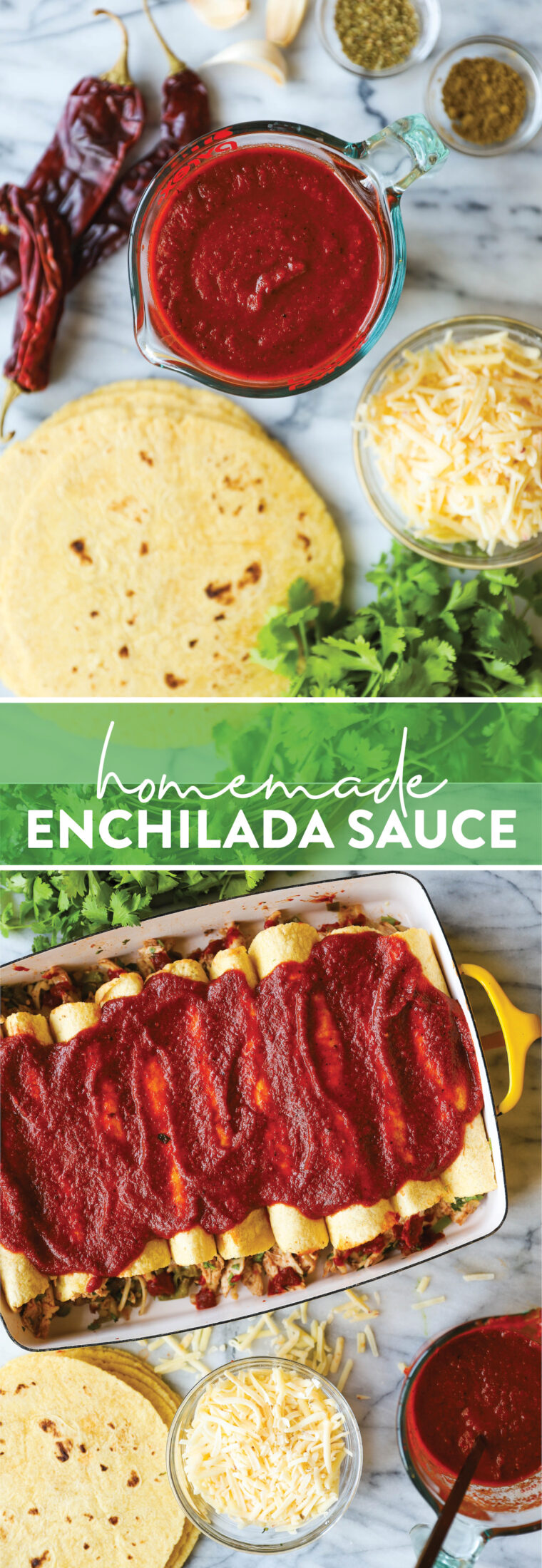 Homemade Enchilada Sauce - Made with whole dried chiles, this will take your enchiladas to the NEXT level! No more store-bought sauce!
