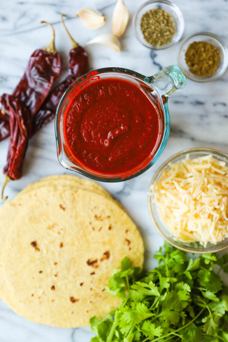 Homemade Enchilada Sauce - Made with whole dried chiles, this will take your enchiladas to the NEXT level! No more store-bought sauce!