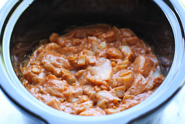 Slow Cooker Butter Chicken - Skip the take-out and try this super easy, lightened-up creamy butter chicken right in the crockpot!