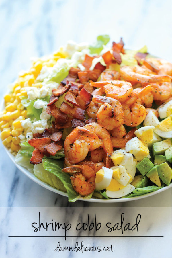 Shrimp Cobb Salad with Cilantro Lime Vinaigrette - Damn Delicious