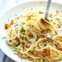 Homemade Bucatini Carbonara - Oh So Delicioso