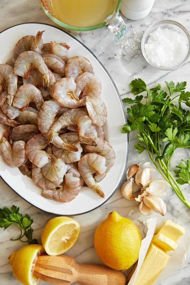 Garlic Butter Shrimp - An amazing flavor combination of garlicky, buttery goodness - so elegant and easy to make in 20 min or less!