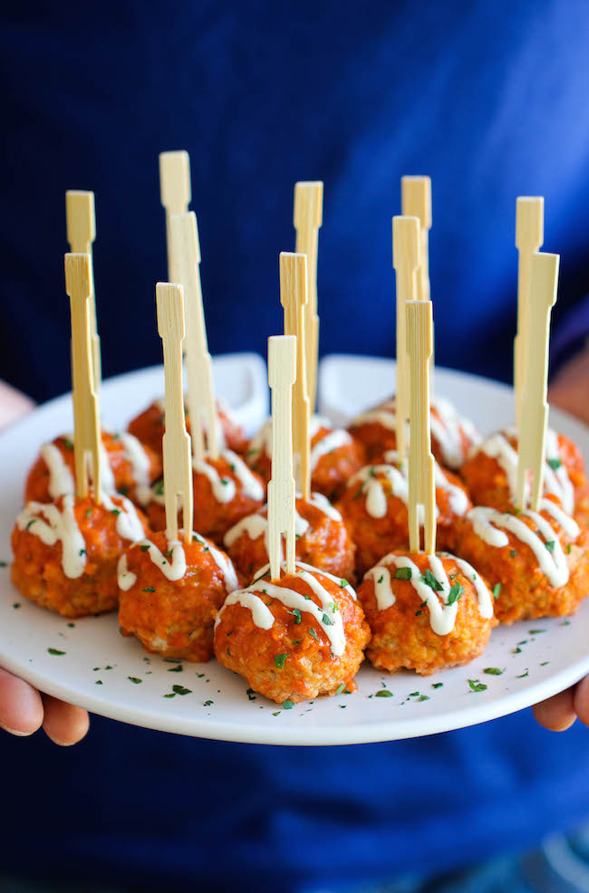 Slow Cooker Buffalo Chicken Meatballs - A lighter, healthier alternative to buffalo wings that you can make right in the slow cooker!