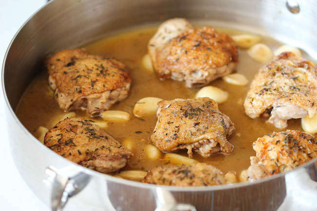 Chicken with 40 Cloves of Garlic - Juicy, tender chicken served with the creamiest garlic sauce that the whole family will go crazy for!
