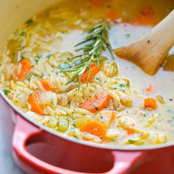 Lemon Chicken Orzo Soup