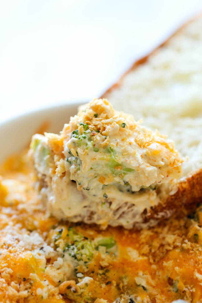 Baked Broccoli Parmesan Dip - A wonderfully hot and cheesy broccoli dip that is sure to be a crowd pleaser – people will be begging you to make more!