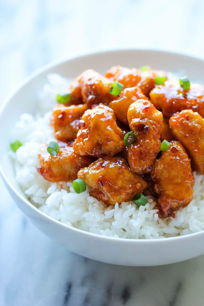 Firecracker Chicken - The most amazing combination of sweet and spicy flavors that tastes a million times better than take-out!