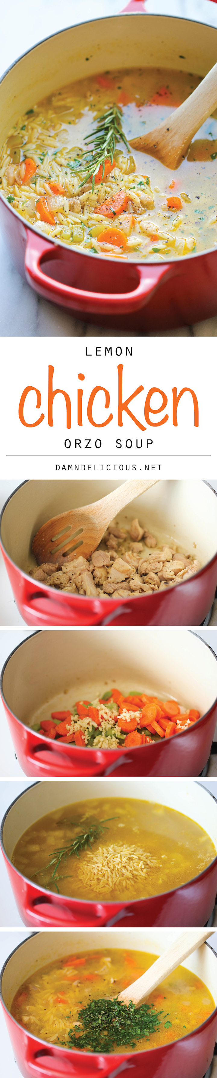 Lemon Chicken Orzo Soup | http://homemaderecipes.com/cooking-102/healthy-recipes/orzo-recipes/