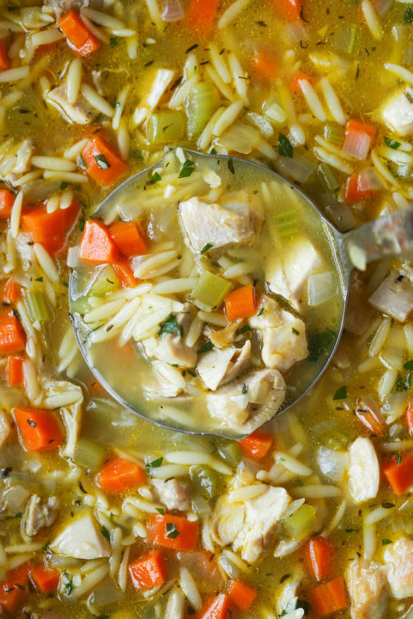 Lemon Chicken Orzo Soup - Damn Delicious