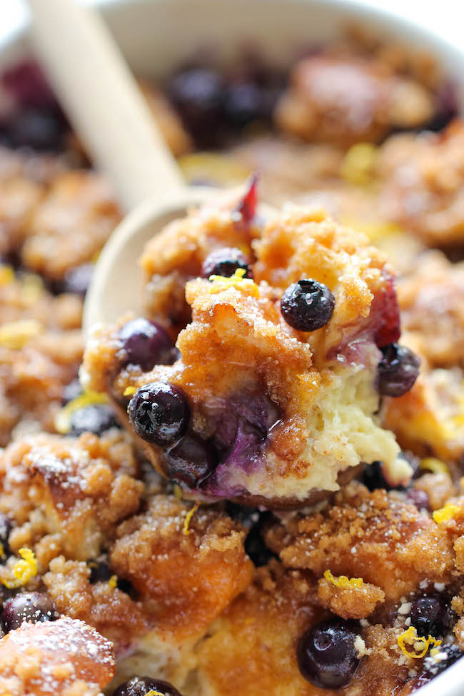 Baked Blueberry Lemon French Toast - Amazingly sweet and scrumptious make-ahead french toast using King's Hawaiian bread!