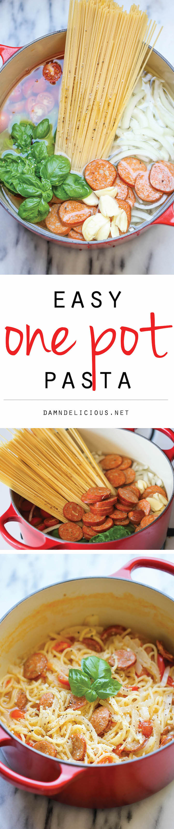 One Pot Pasta - The easiest, most amazing pasta you will ever make. Even the pasta gets cooked right in the pot. How easy is that?!