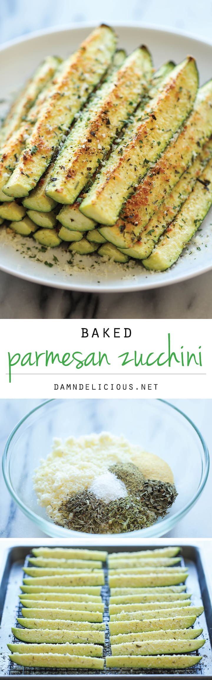 Baked Parmesan Zucchini Recipe Damn Delicious